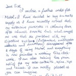 Letter from Matol customer suffering from Psoriasis