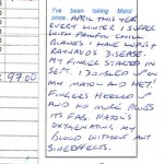 Letter from Matol customer suffering from Raynaud's Disease and Lupus